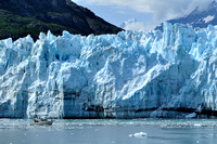 Boat Giving Scale to Massive Tidewater Margerie Glacier